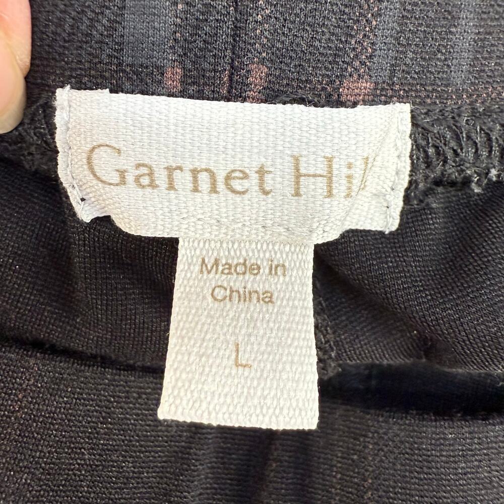 Garnet Hill Dress Leggings Women's Size L Plaid Black Gray Business Casual - Picture 5 of 12